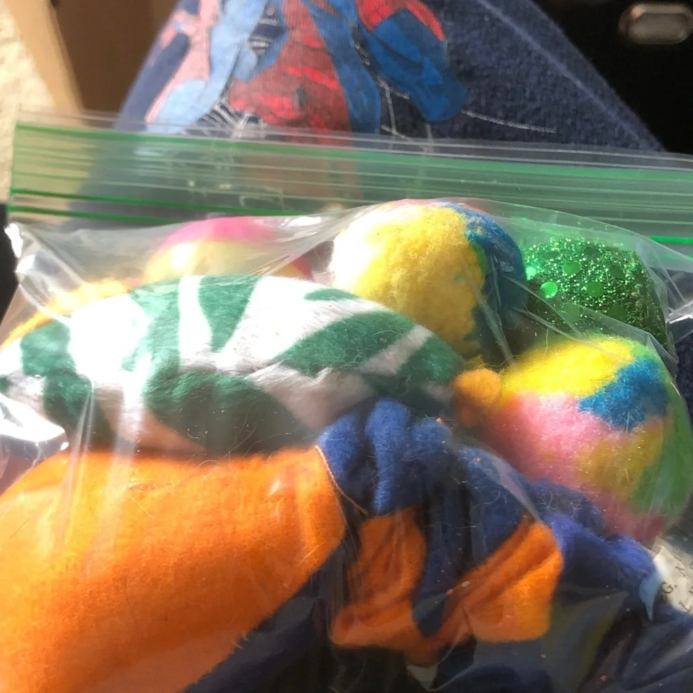 Assorted Colorful Plush & Fleece Cat Toys - Multi